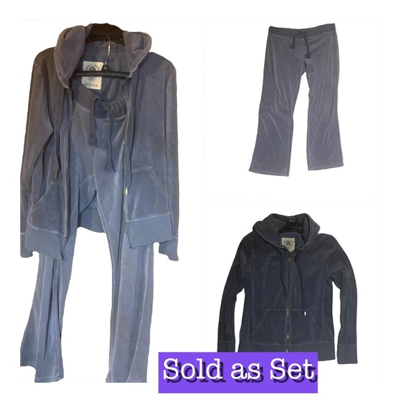 Merona Steel Gray Velour Track Suit size Large - Picture 1 of 3